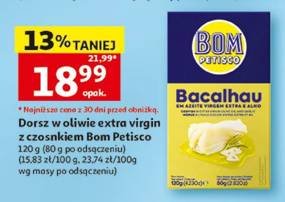 Dorsz w oliwie extra virgin z czosnkiem Bom Petisco promocja w Auchan