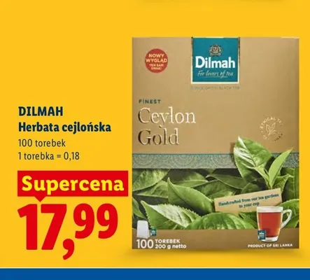 Herbata cejlońska Dilmah Ceylon Gold promocja w Lidl