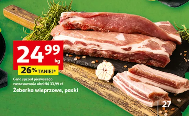 Żeberka wieprzowe, paski promocja w Auchan