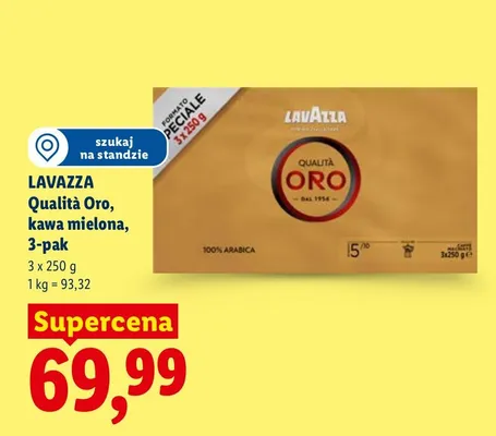 Kawa mielona Lavazza Qualità Oro 3-pak promocja w Lidl
