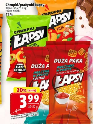 Prażynki w kratkę Łapsy solone promocja w Prim Market