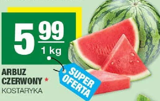 Arbuz czerwony Kostaryka promocja w SPAR