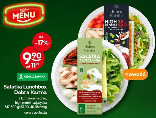 Sałatka Lunchbox z kurczakiem i orzo, high protein azjatycka promocja w Żabka
