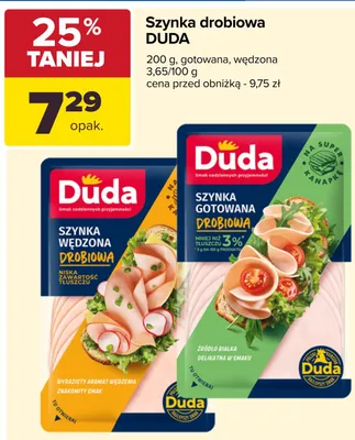Szynka gotowana drobiowa Duda promocja w Carrefour