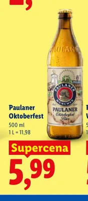 Piwo Paulaner Oktoberfest promocja w Lidl