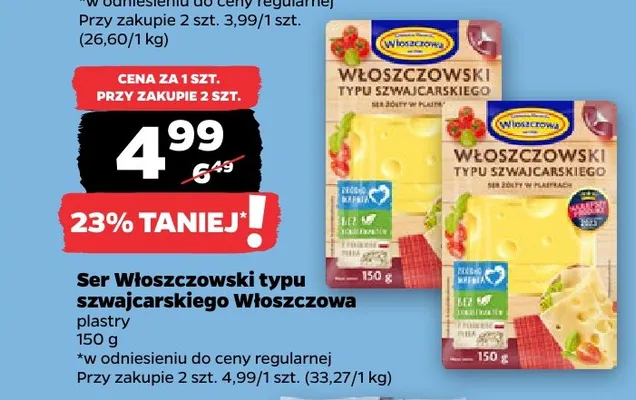 Ser Włoszczowski typu szwajcarskiego Włoszczowa promocja w Netto