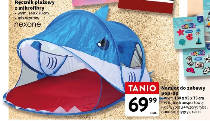 Namiot do zabawy pop-up dinozaur 180x95x75cm promocja w Intermarche
