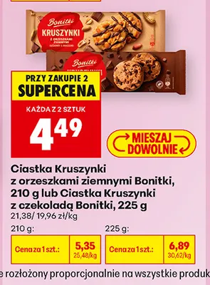 Ciastka Kruszynki z czekoladą Bonitki promocja w Biedronka