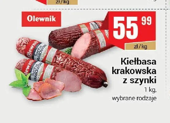 Kiełbasa krakowska z szynki Olewnik promocja w Premium Nasz Sklep
