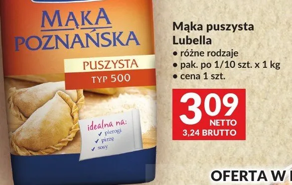 Mąka puszysta Lubella poznańska typ 500 promocja w Makro