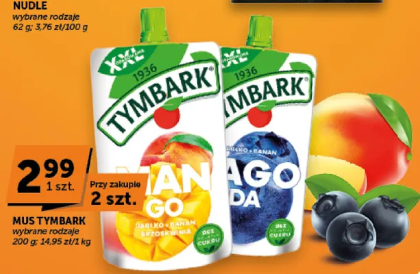 Mus Tymbark Jagoda Go promocja w Euro Sklep