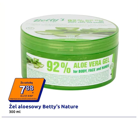 Żel aloesowy Betty's Nature promocja w Action