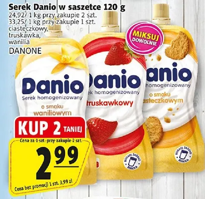 Serek Danio w saszetce ciasteczkowy Danone promocja w Prim Market