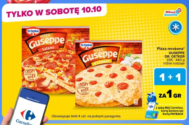 Pizza mrożona Guseppe 4 Cheese Dr. Oetker promocja w Carrefour