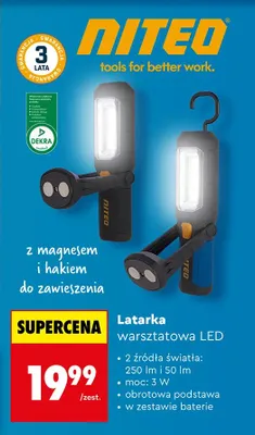 Latarka warsztatowa LED promocja w Biedronka