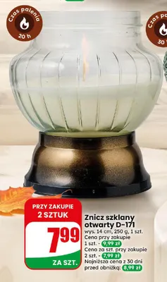 Znicz szklany otwarty D-171 promocja w Dino