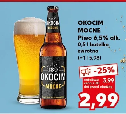 Piwo Okocim Mocne 6,5% alk. promocja w Kaufland