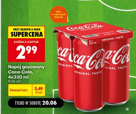 Napój gazowany Coca-Cola 4-pak 330 ml promocja w Biedronka