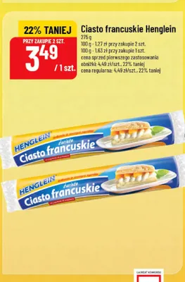 Ciasto francuskie Henglein promocja w POLOmarket