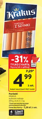 Parówki Krakus promocja w Intermarche