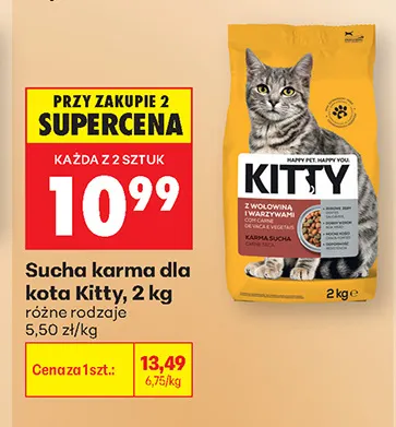 Sucha karma dla kota Kitty promocja w Biedronka