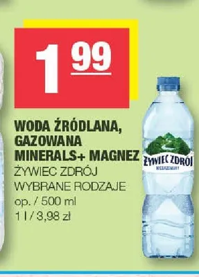 Woda źródlana Żywiec Zdrój Minerals+ Magnez promocja w SPAR