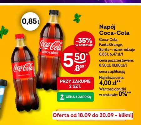 Napój gazowany Coca-Cola promocja w Żabka