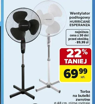 Wentylator podłogowy Hurricane Esperanza promocja w Carrefour