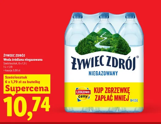 Woda źródlana niegazowana Żywiec Zdrój 6-pak promocja w Lidl
