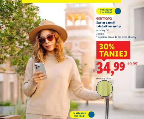 Sweter damski z dodatkiem wełny promocja w Lidl