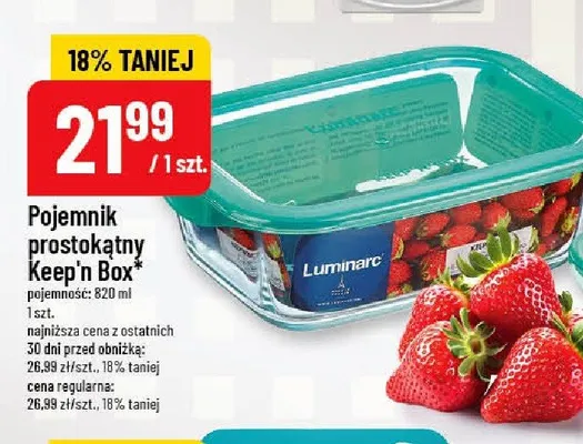 Pojemnik prostokątny Keep'n Box Luminarc 820 ml promocja w POLOmarket