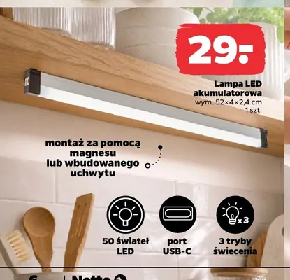 Lampa LED akumulatorowa promocja w Netto