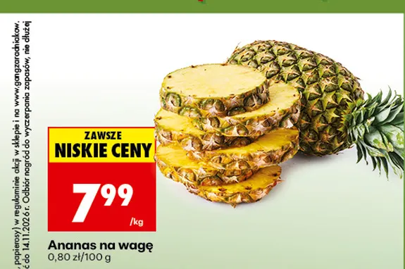 Ananas na wagę promocja w Biedronka
