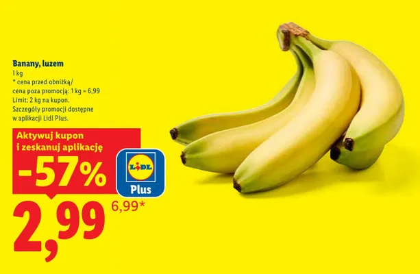 Banany luzem promocja w Lidl