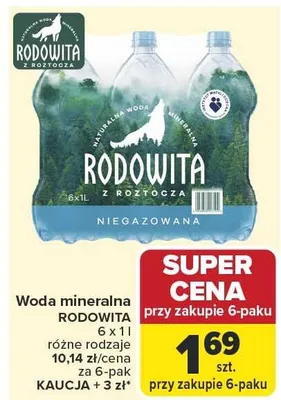 Woda mineralna Rodowita niegazowana promocja w Carrefour