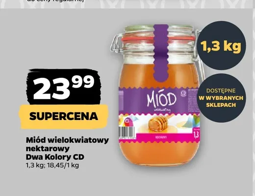 Miód wielokwiatowy nektarowy Dwa Kolory CD promocja w Netto