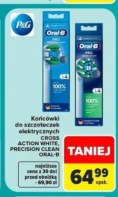 Końcówki do szczoteczek elektrycznych Oral-B Cross Action White promocja w Carrefour