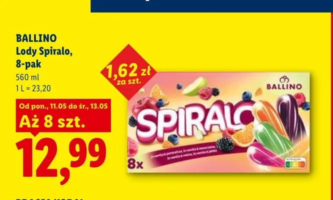 Lody Spiralo Ballino 8-pak promocja w Lidl
