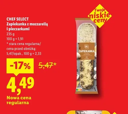 Zapiekanka z mozzarellą i pieczarkami Chef Select promocja w Lidl