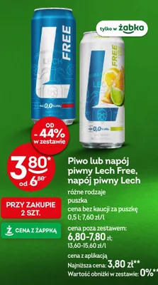 Piwo bezalkoholowe Napój piwny bezalkoholowy Lech promocja w Żabka