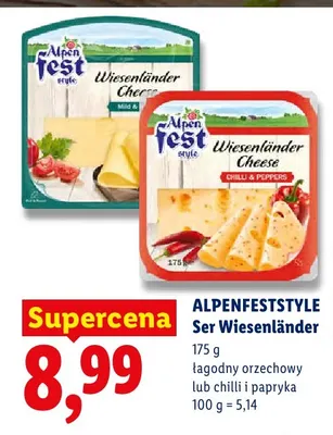Ser Wiesenländer chilli i papryka Alpenfest Style promocja w Lidl