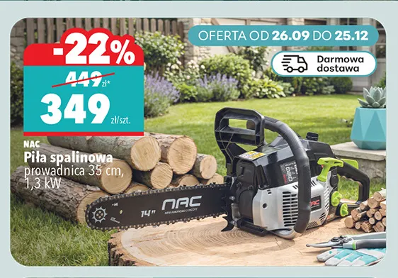 Piła spalinowa Nac prowadnica 35 cm 1,3kW promocja w Biedronka
