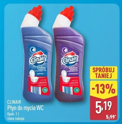 Płyn do mycia WC Clinair promocja w Aldi