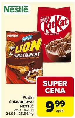 Płatki śniadaniowe NESTLÉ 350-500 g różne rodzaje promocja w Carrefour