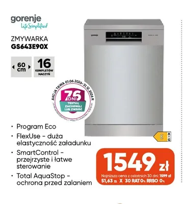 Zmywarka GS643E90X Gorenje promocja w Max Elektro