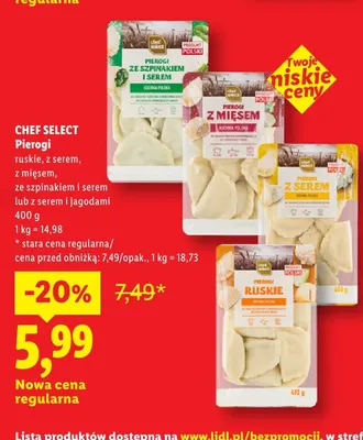 Pierogi ruskie Chef Select promocja w Lidl