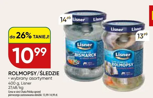 Rolmopsy/śledzie wybrany asortyment promocja w Chata Polska