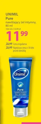 Nawilżający żel intymny Unimil Pure promocja w Hebe