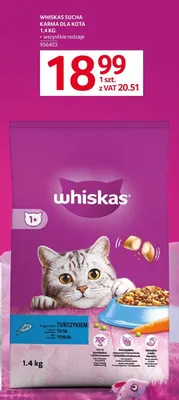 Karma dla kota sucha Whiskas promocja w Selgros
