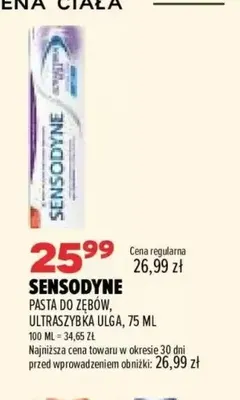 Pasta do zębów Ultraszybka Ulga Sensodyne promocja w Drogerie Natura